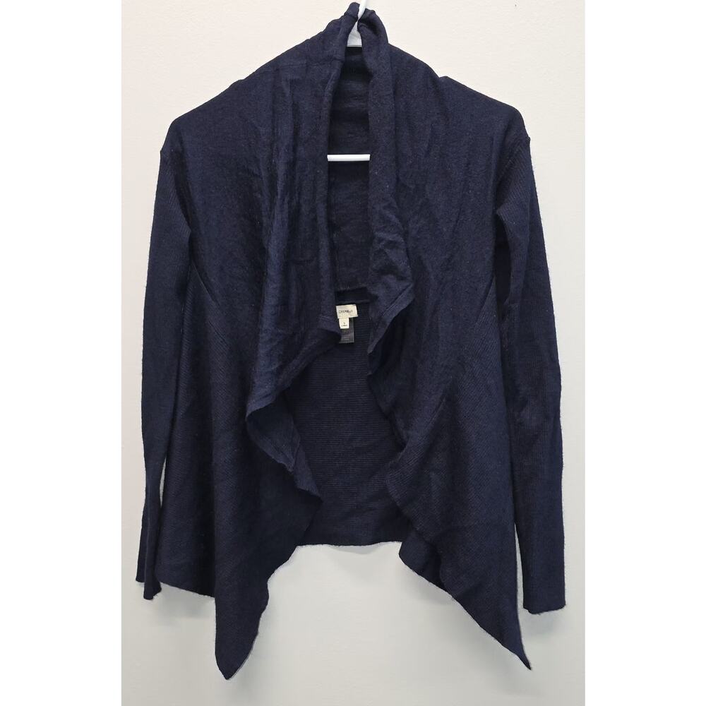 Cremieux Wrap Cardigan Navy Blue Size Small Wool/Acrylic